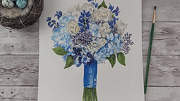Painting a Bridal Bouquet